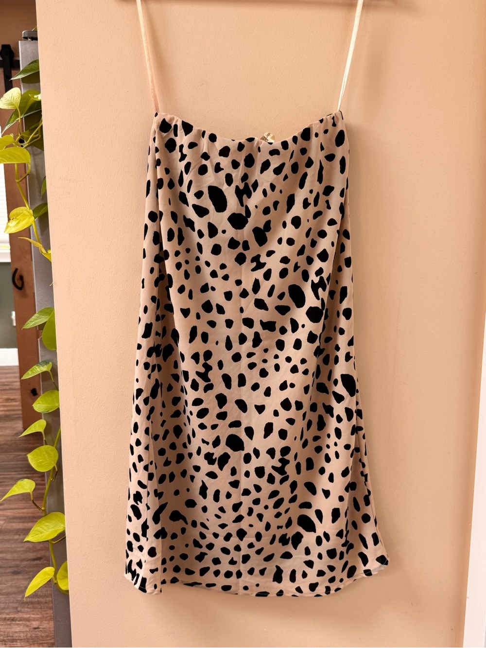 Japna Beige and Black Spotted Slip Skirt
